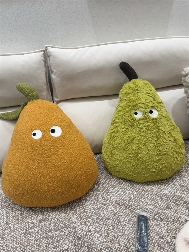 Cute Pear Shaped Plush Pillow - Soft Fruit Throw Pillow for Sofa Bedroom Decor Gift