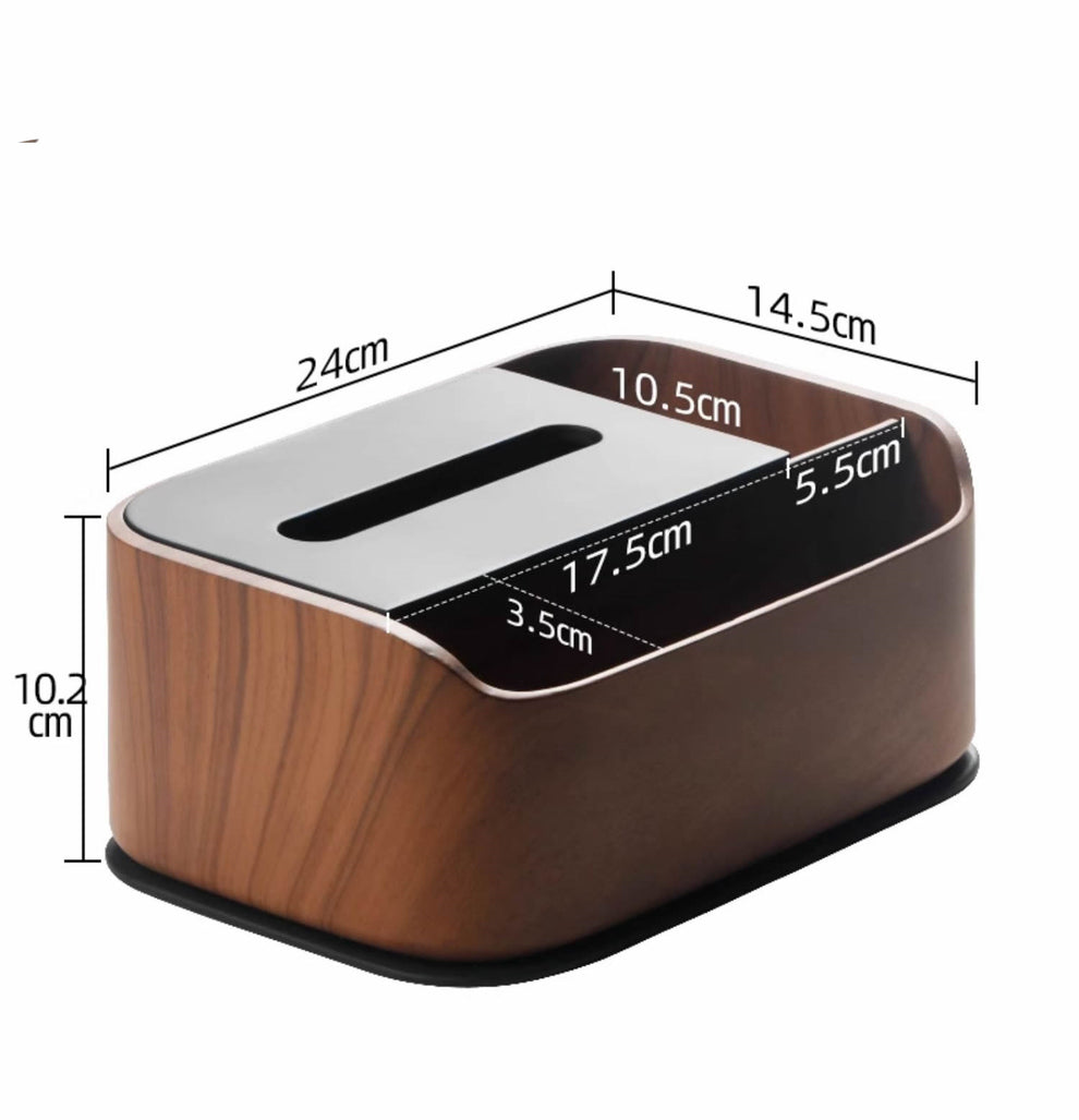 Rustic Faux Wood Tissue Box with Storage: Stylish and Functional Organ ...