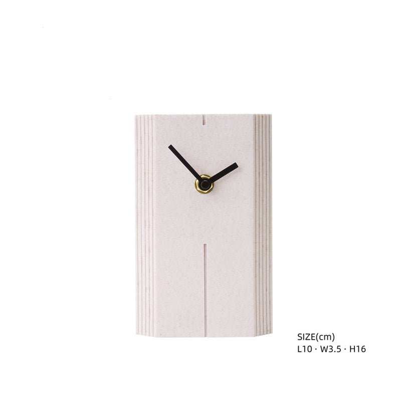 Sandstone Table Clock, Minimalist Geometric Decorative Timepiece