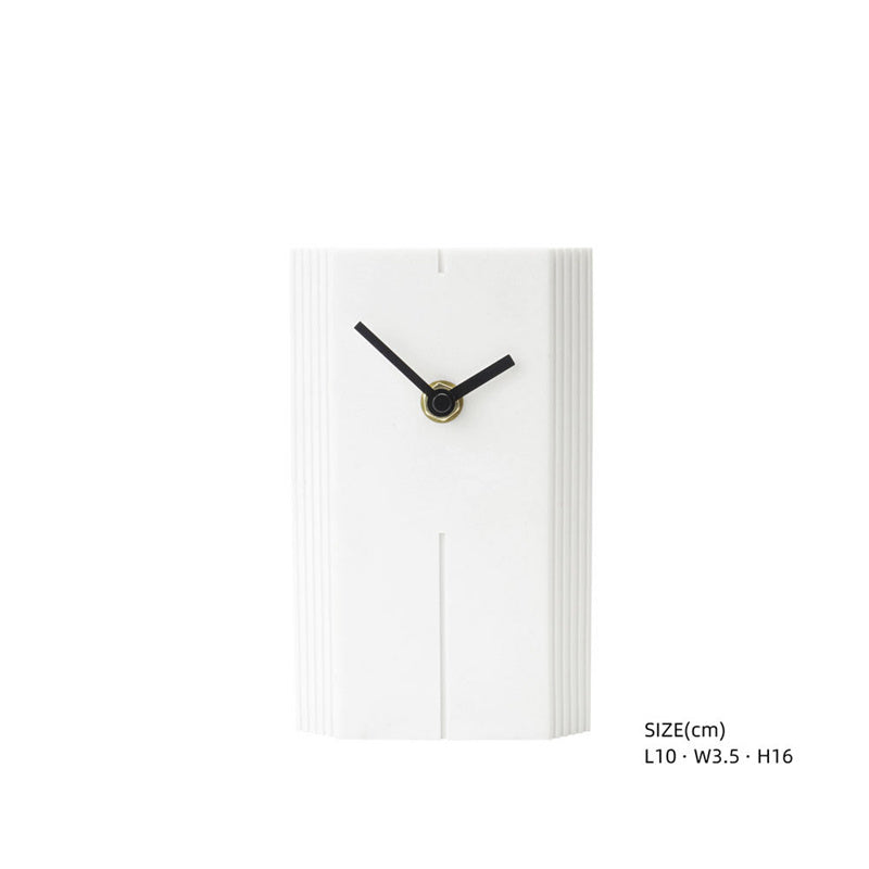 Sandstone Table Clock, Minimalist Geometric Decorative Timepiece