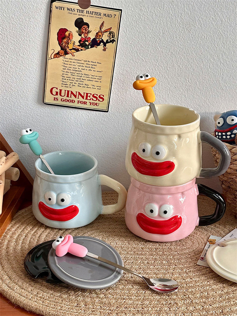Sexy Red Lips Ceramic Mug - Bold and Fun Coffee Cup for Home or Office