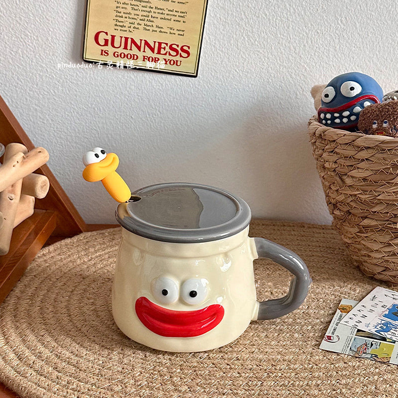 Sexy Red Lips Ceramic Mug - Bold and Fun Coffee Cup for Home or Office
