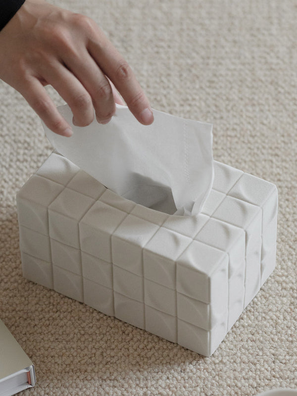 Tissue Box Cube V Rectangular Simple Artistic Cube Ceramic Tissue Box, Rubik'S Cube Design Inspirati ...