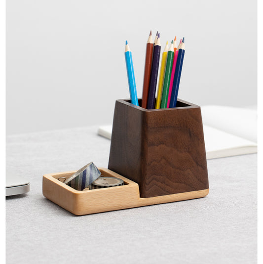 Simple Wooden Pen Holder For Office Organization And Storage