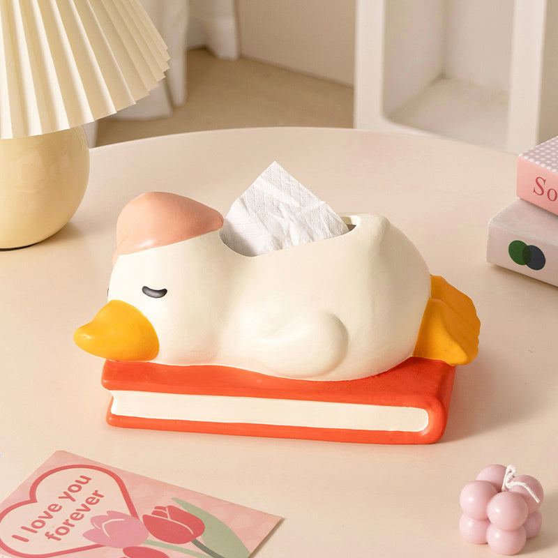 Sleeping Duck Tissue Box, Cartoon Decorative Tissue Holder for Home