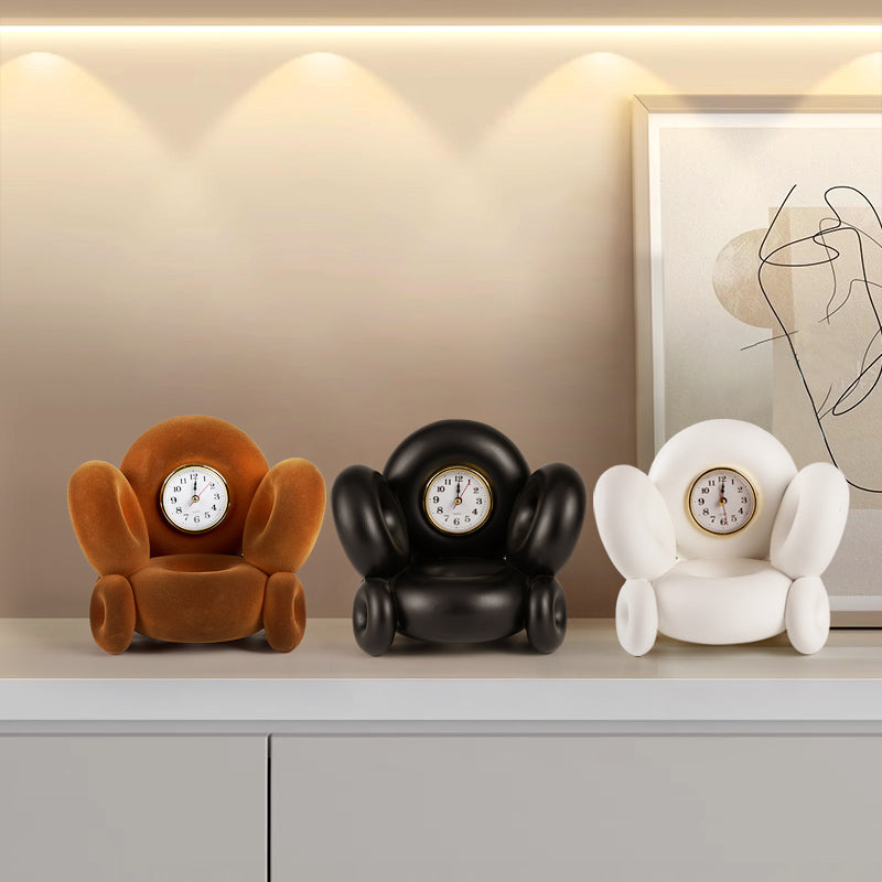 Sofa Chair Table Clock - Quirky Modern Desktop Decor & Bedside Clock