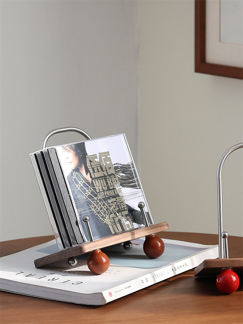 Wooden Desktop Organizer Rack | CD/DVD Display Stand | Book Holder ...