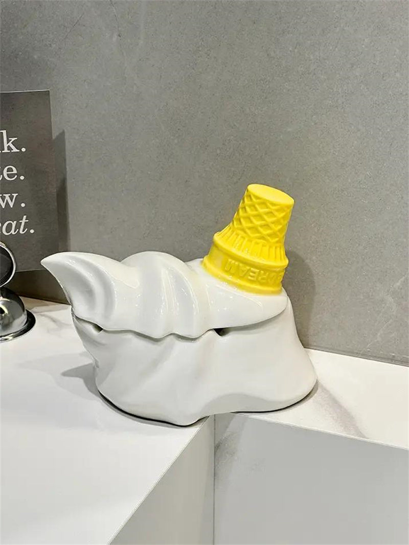 Spilled White Ice Cream Ashtray - Fun Home or Office Decor