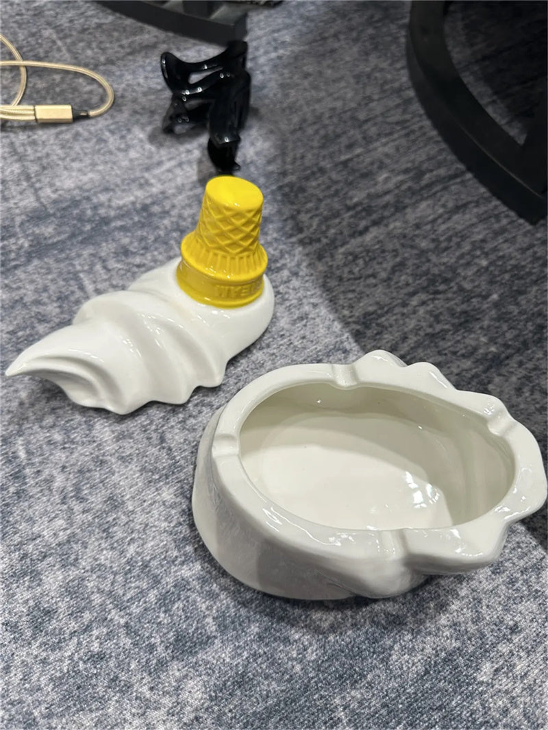 Spilled White Ice Cream Ashtray - Fun Home or Office Decor