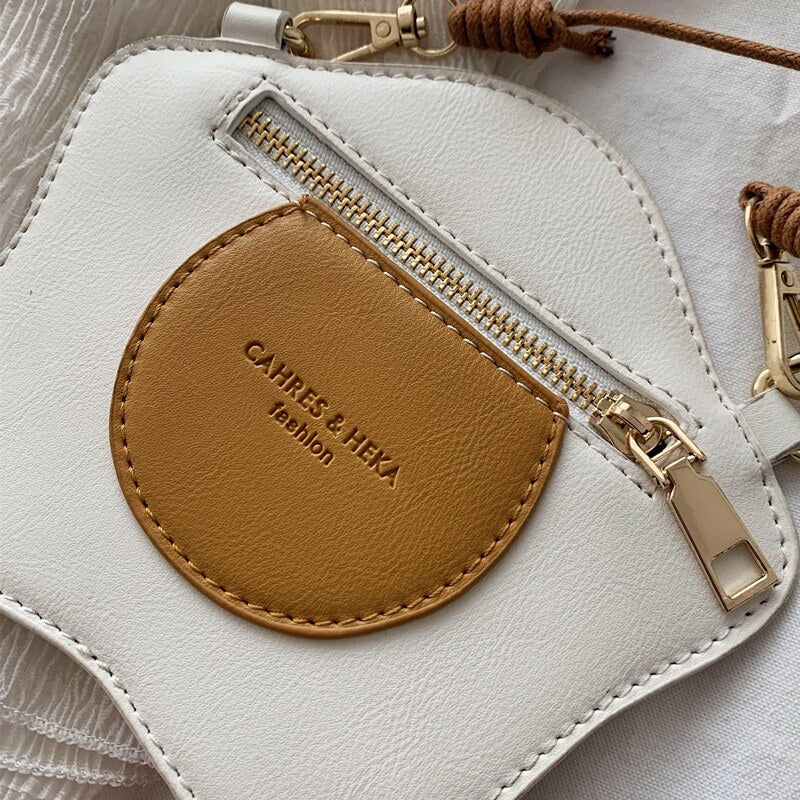Toast-Shaped PU Leather Crossbody Bag, Cute Bread-Shaped Casual Square Shoulder Bag for Women