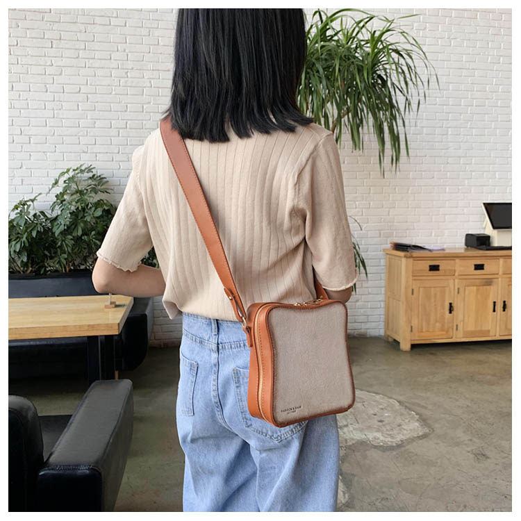 Toast-Shaped PU Leather Crossbody Bag, Cute Bread-Shaped Casual Square Shoulder Bag for Women