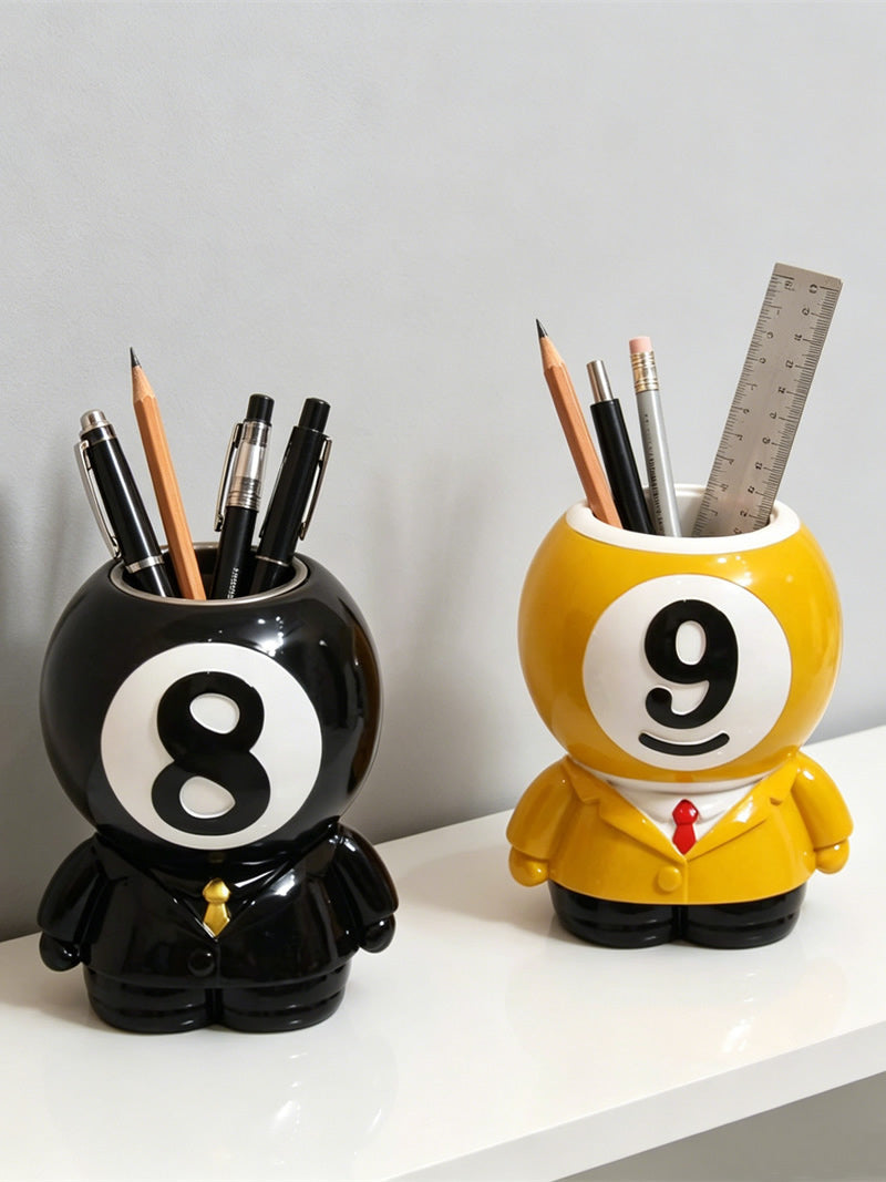 Unique Billiard Ball Pen Holder,Fun Office & Home Desk Organizer for Pens, Remote, Stationery