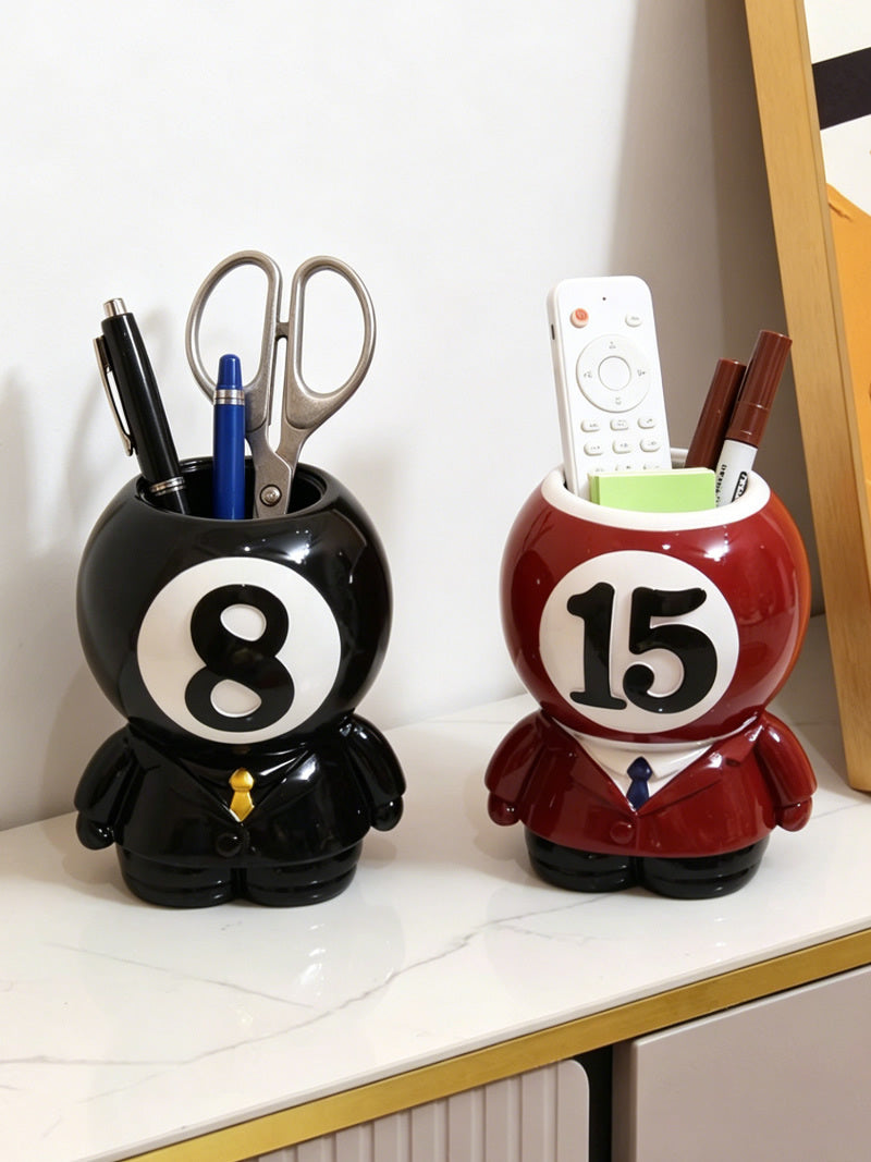 Unique Billiard Ball Pen Holder,Fun Office & Home Desk Organizer for Pens, Remote, Stationery