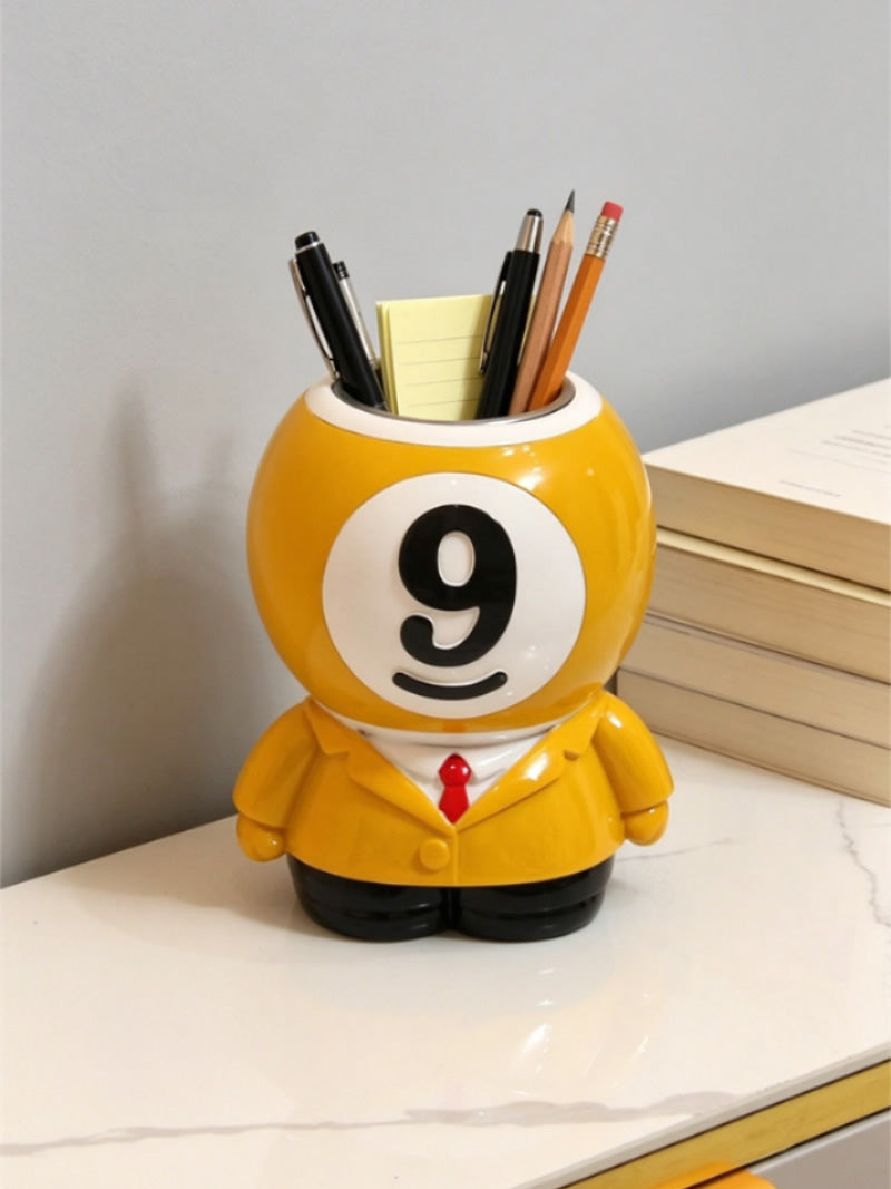 Unique Billiard Ball Pen Holder,Fun Office & Home Desk Organizer for Pens, Remote, Stationery
