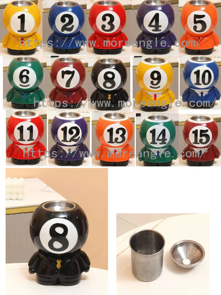 Unique Billiard Ball Pen Holder,Fun Office & Home Desk Organizer for Pens, Remote, Stationery