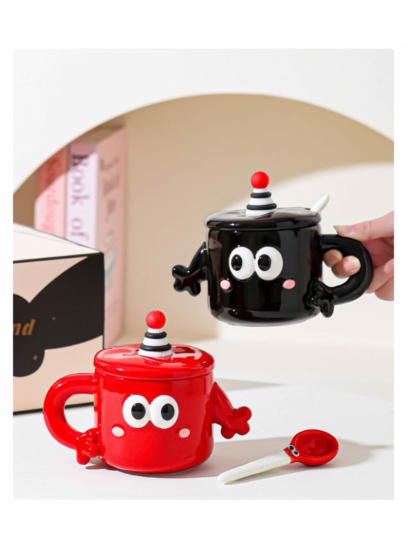 Unique Holding Hands Cartoon Smiling Couple Mug, Creative Gift