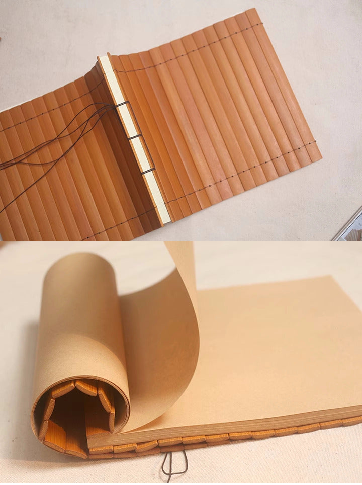 Vintage Bamboo Scroll Notebook - Unique Gift Ideas – More Angle