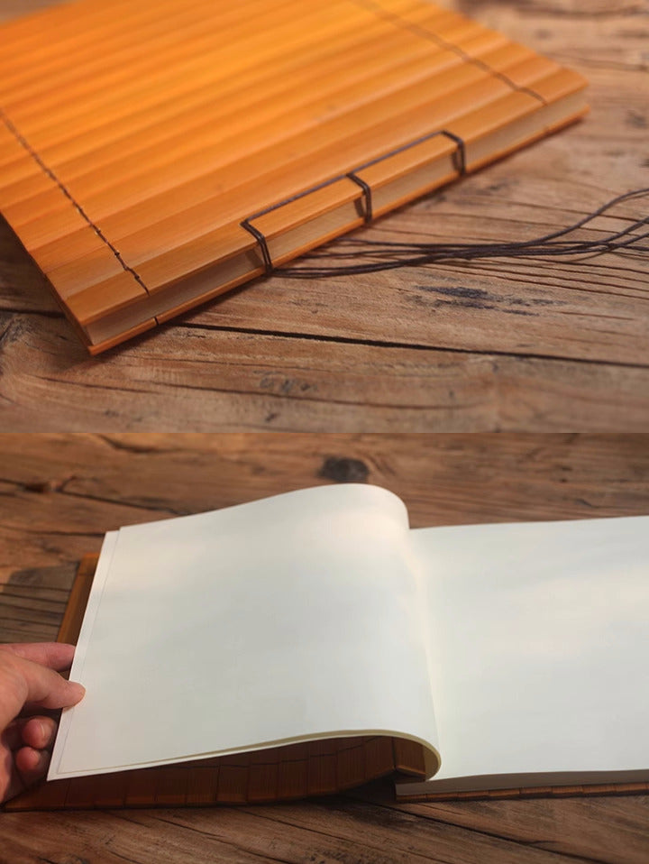 Vintage Bamboo Scroll Notebook - Unique Gift Ideas – More Angle