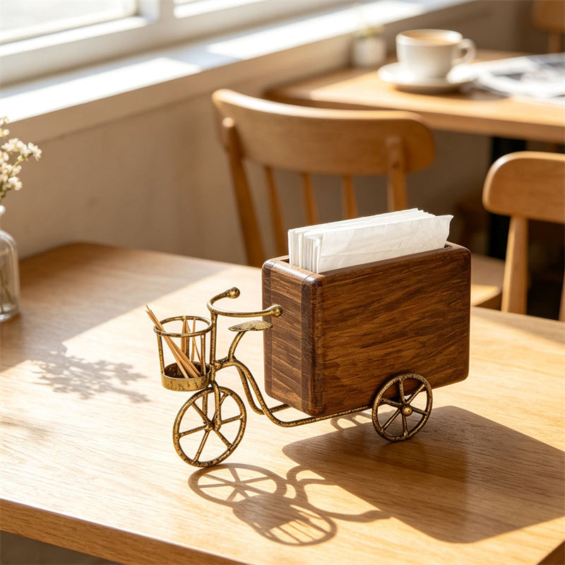 Vintage Bicycle Napkin Holder with Toothpick Holder, Table Napkin Dispenser for Kitchen Dining Table