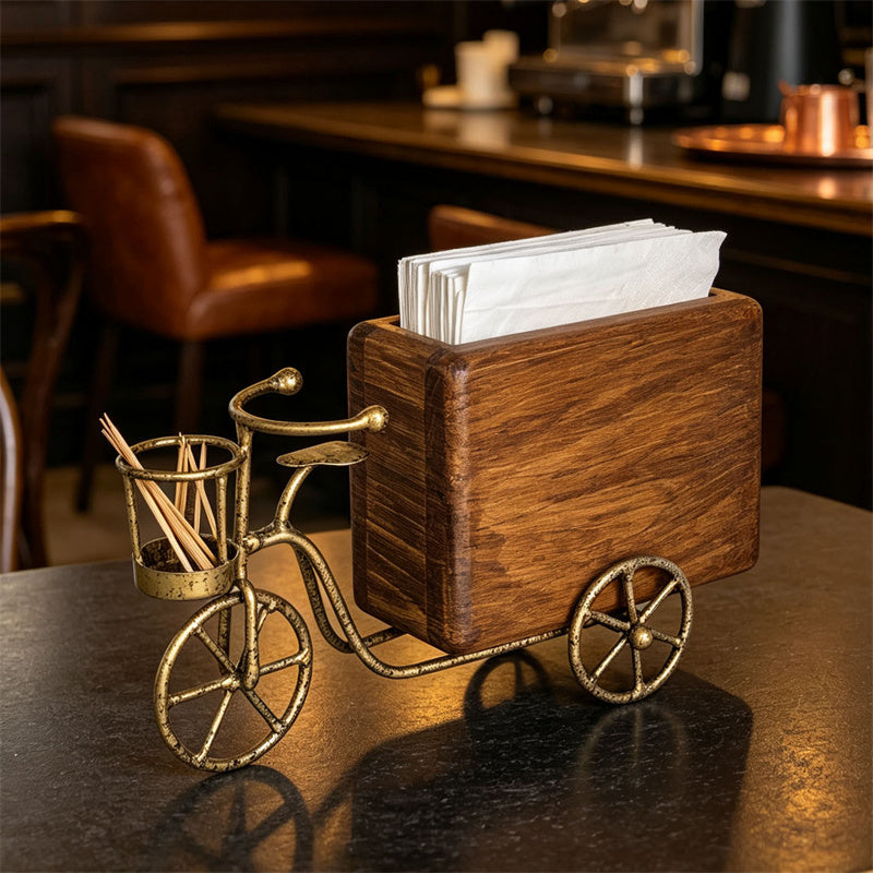 Vintage Bicycle Napkin Holder with Toothpick Holder, Table Napkin Dispenser for Kitchen Dining Table