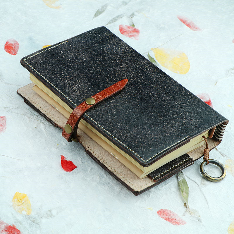 Vintage Cello Design Genuine Leather Notebook - Elegant and Timeless Writing Journal