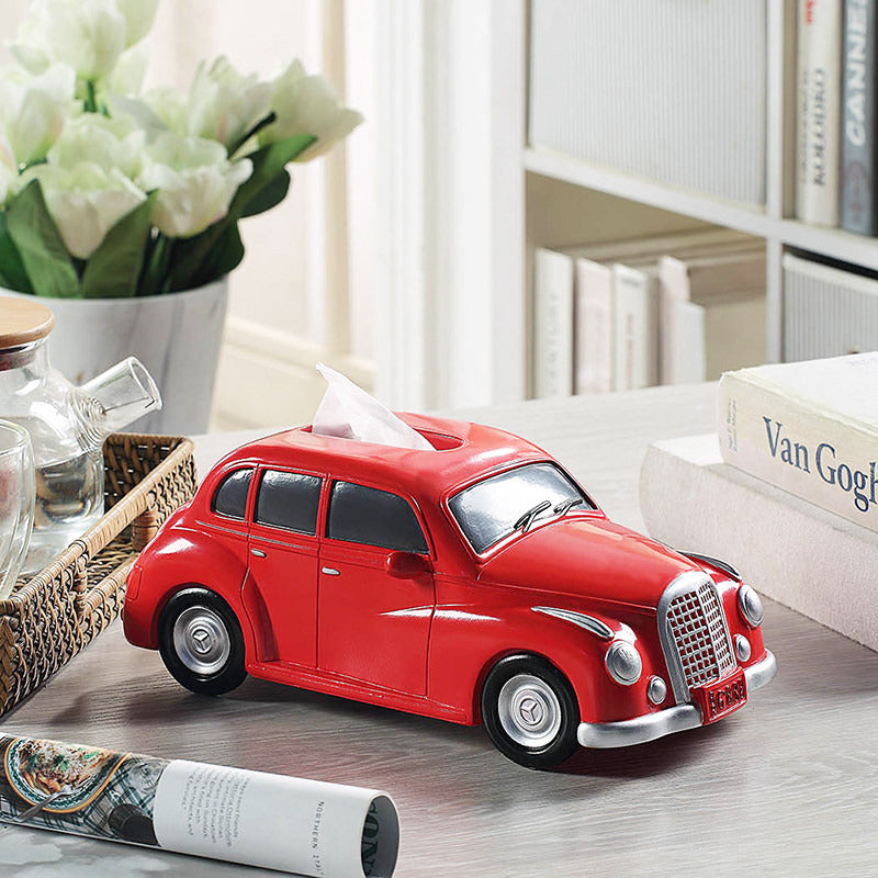 Vintage Classic London Taxi Car Tissue Box Cover, Retro Sedan Shaped Napkin Dispenser,Funny Car Tissue Holder