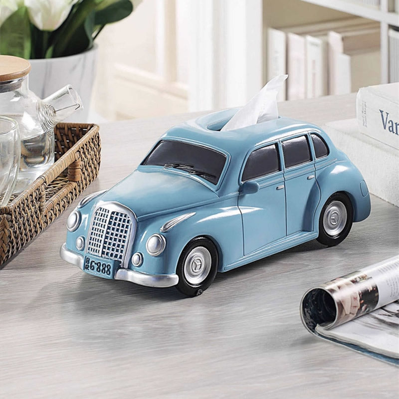 Vintage Classic London Taxi Car Tissue Box Cover, Retro Sedan Shaped Napkin Dispenser,Funny Car Tissue Holder