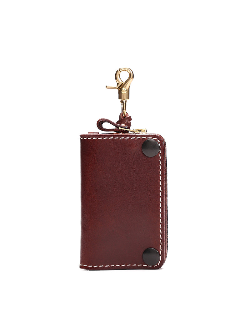 Vintage Cowhide Key Holder - Car Key Organizer and Mini Wallet