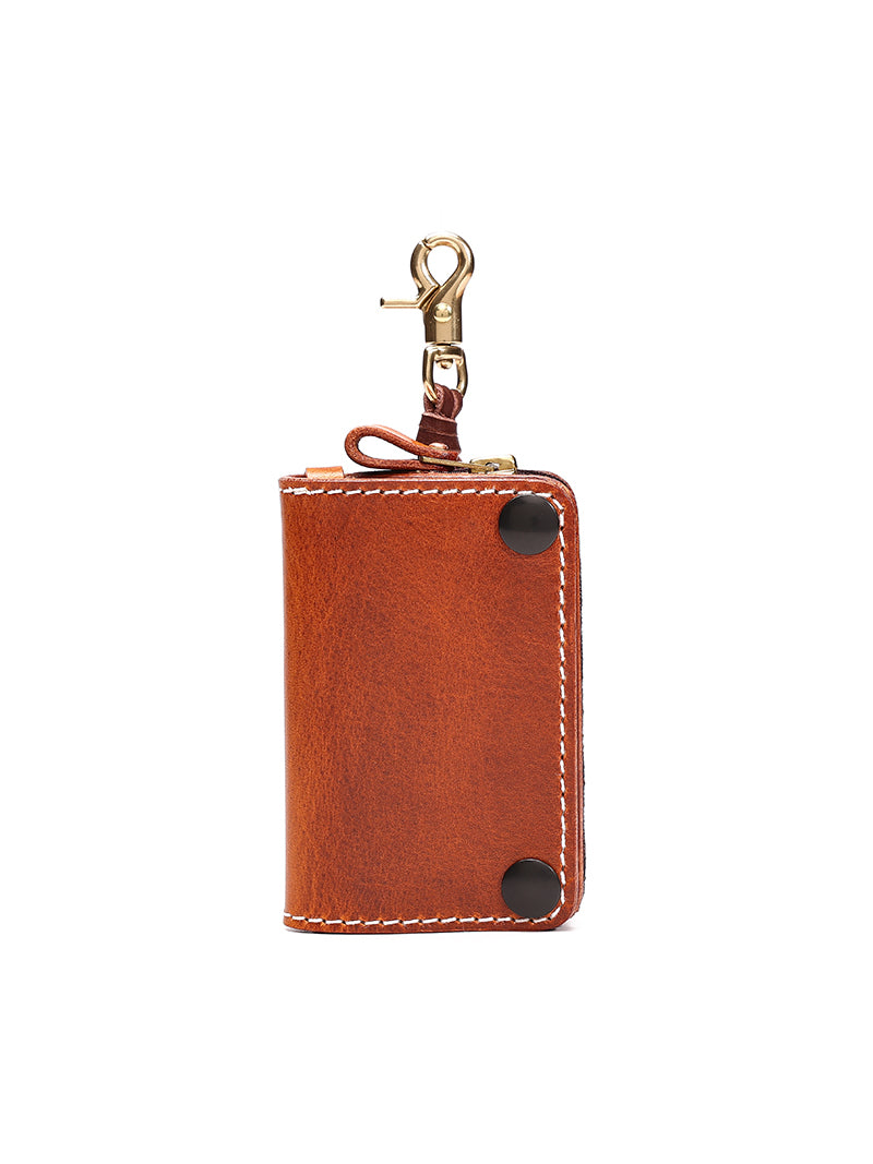 Vintage Cowhide Key Holder - Car Key Organizer and Mini Wallet