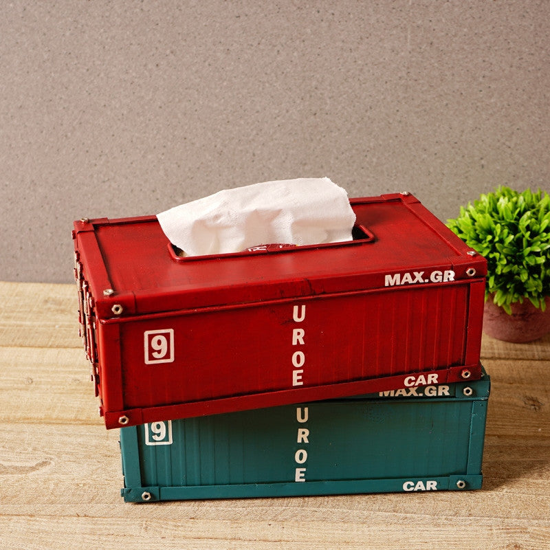 Vintage Industrial Container Tissue Box: Retro Iron Design – MoreAngle