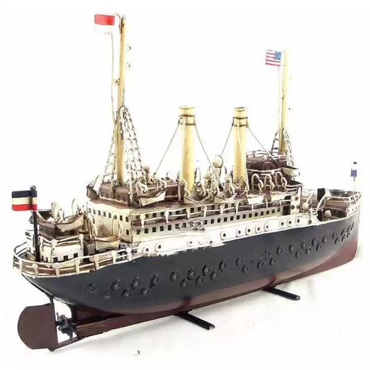 Vintage iron cruise ship model ornaments,home decoration,creative gift,nostalgic props ornaments