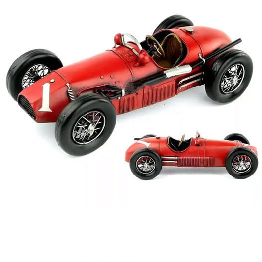 Vintage Iron Racing Car Model – Classic Red Collectible for Car Enthusiasts & Home Decor