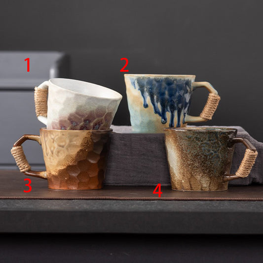 Vintage Kiln-Glazed Irregular Ceramic Coffee Cup: A Blend of Art and Functionality