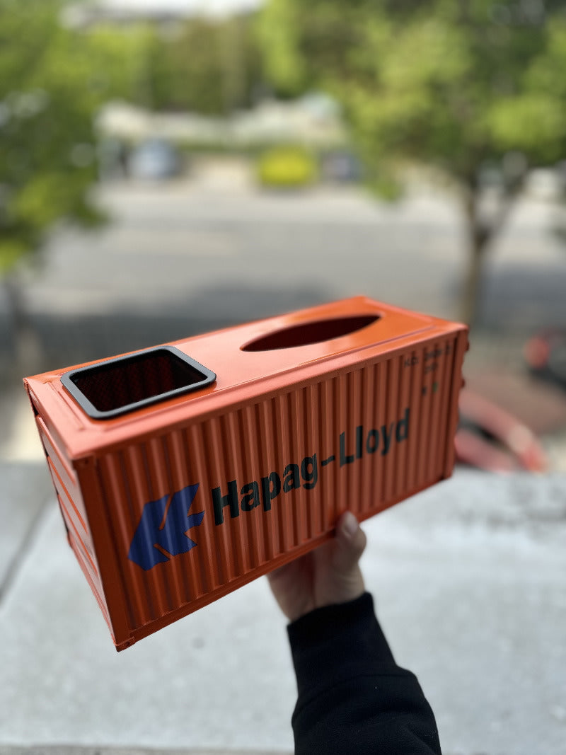 Vintage Orange Iron Container Tissue Box: Industrial Chic Decor – MoreAngle