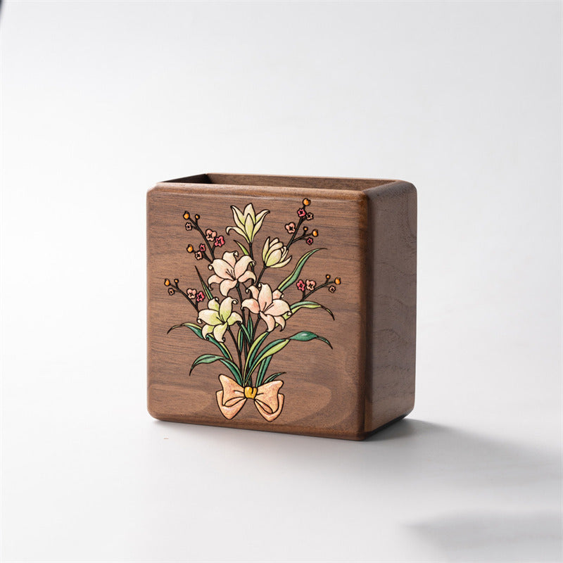 Wall‑Mount Wooden Storage Box, No Drill Adhesive Wall Caddy with Charging Hole, Organizer for Remote, Small Trinkets, Apartment‑Safe Wall Decor
