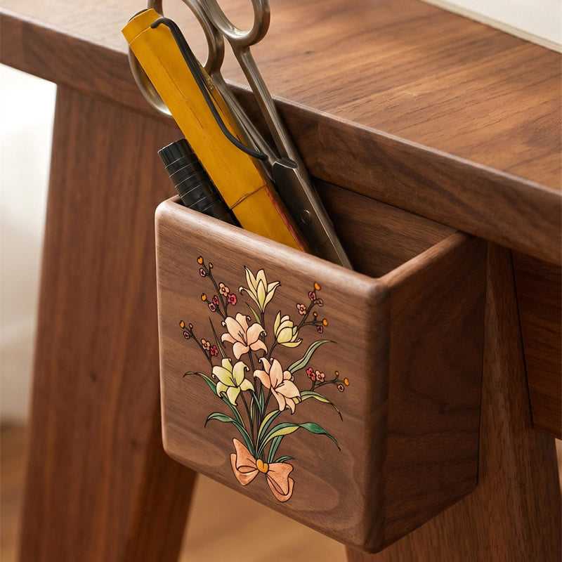 Wall‑Mount Wooden Storage Box, No Drill Adhesive Wall Caddy with Charging Hole, Organizer for Remote, Small Trinkets, Apartment‑Safe Wall Decor