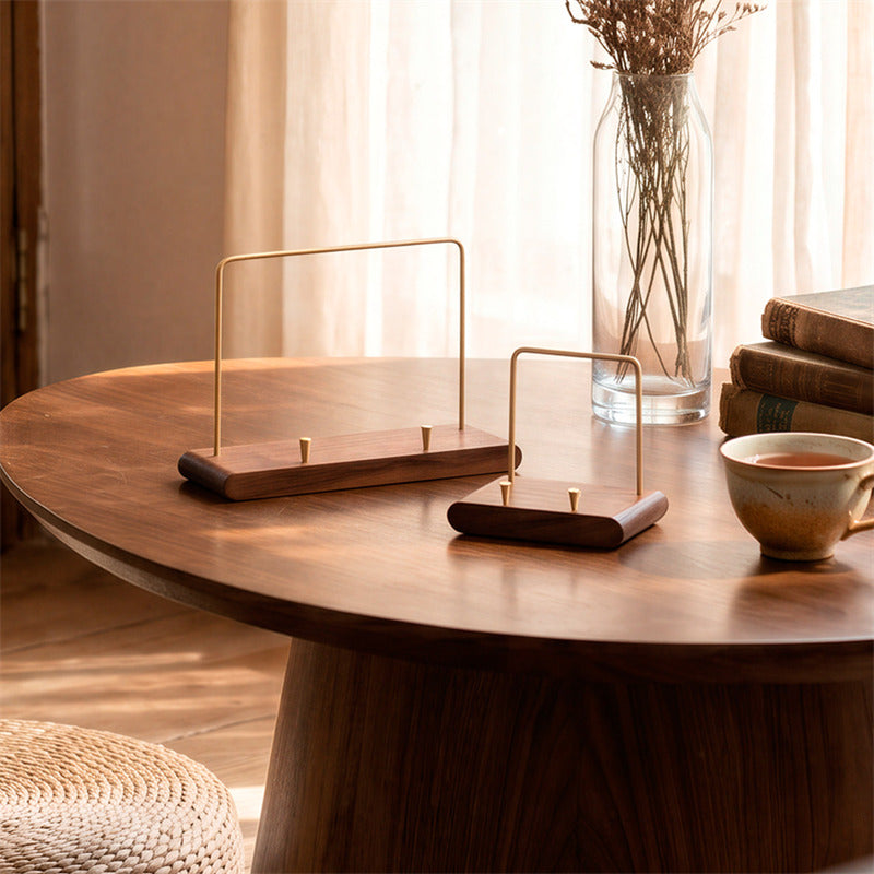 Walnut Wood Brass Multi‑Use Display Stand, Tabletop Easel Holder for Tablet,iPad,Book, CD, Photo,Decorative Plate