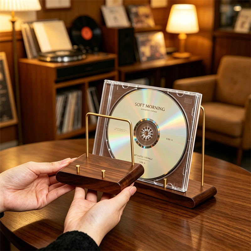 Walnut Wood Brass Multi‑Use Display Stand, Tabletop Easel Holder for Tablet,iPad,Book, CD, Photo,Decorative Plate