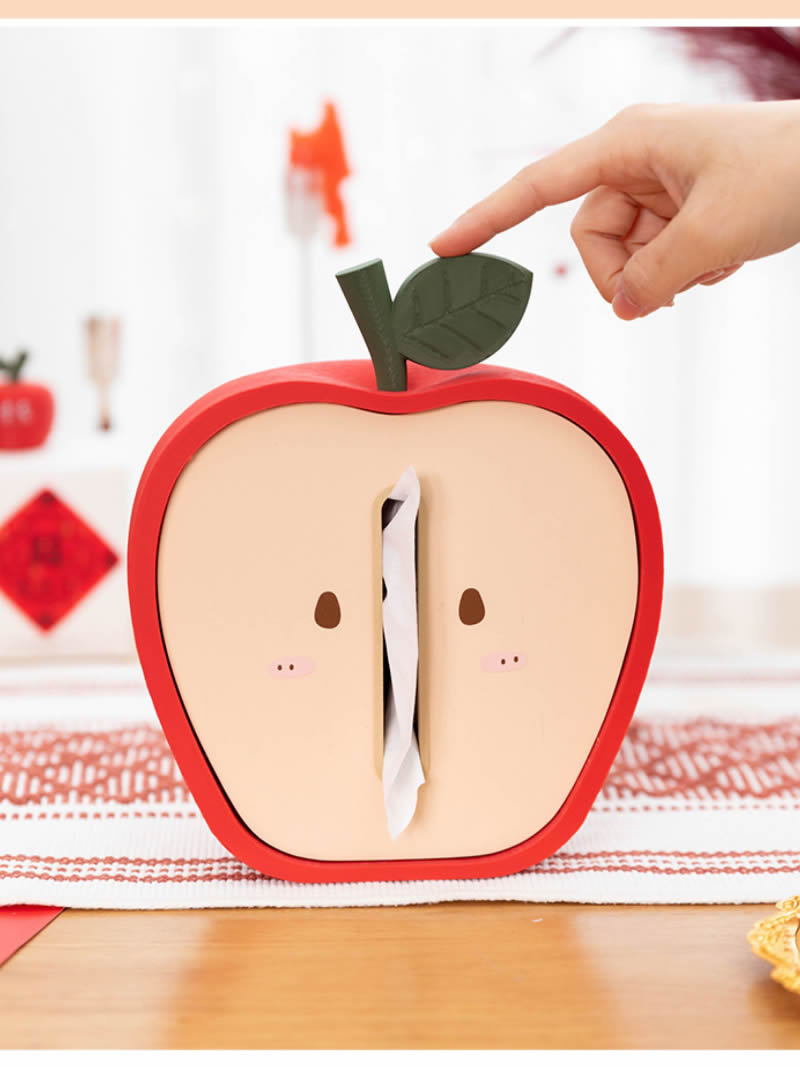 Whimsical Apple Tissue Box - Red Fruit-Shaped Home Decor