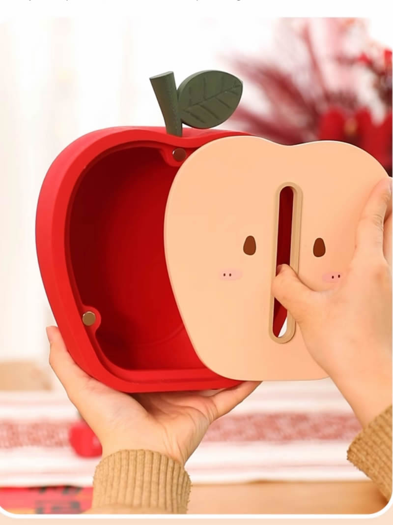 Whimsical Apple Tissue Box - Red Fruit-Shaped Home Decor