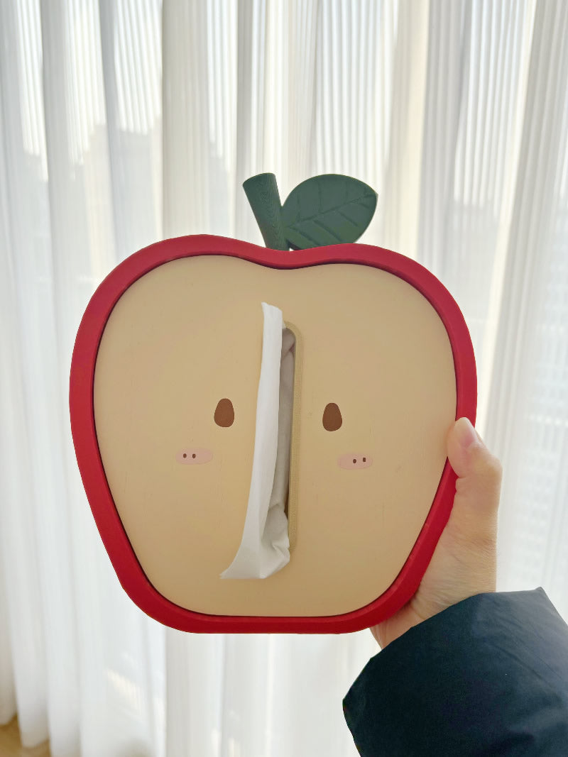 Whimsical Apple Tissue Box - Red Fruit-Shaped Home Decor