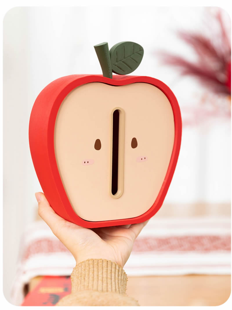 Whimsical Apple Tissue Box - Red Fruit-Shaped Home Decor