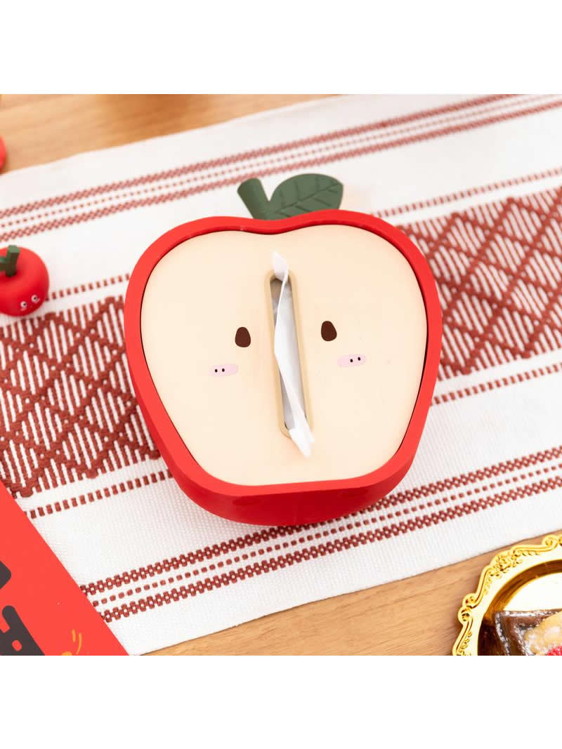 Whimsical Apple Tissue Box - Red Fruit-Shaped Home Decor