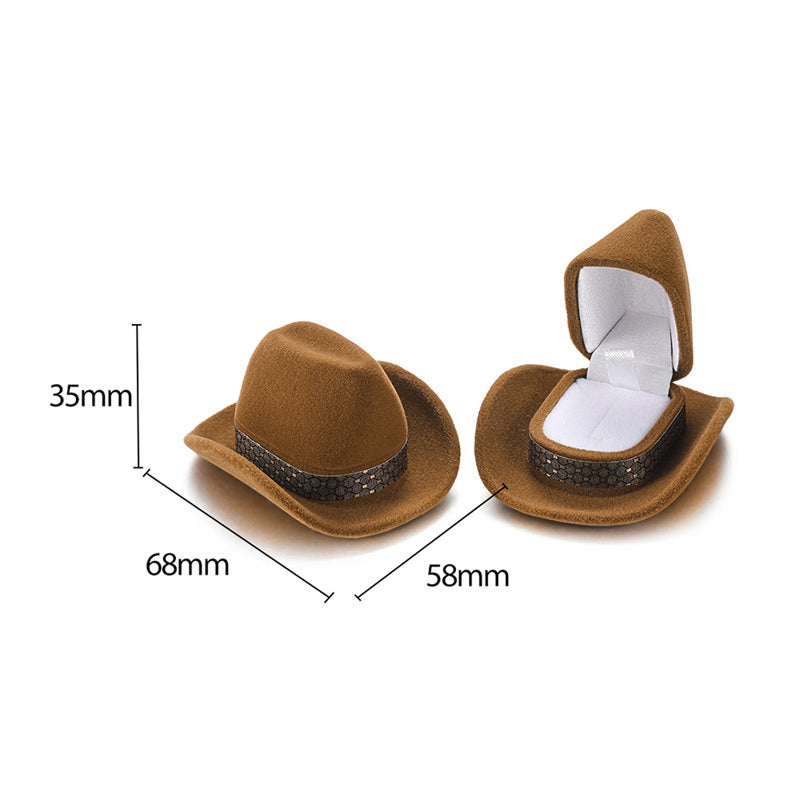 Whimsical Cowboy Hat Ring Holder Box,Jewelry Organizer – More Angle