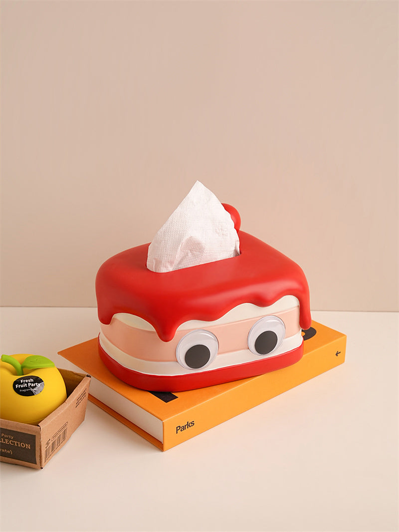 Whimsical Red Cake-Shaped Tissue Box - Fun Desktop Decorating Ideas