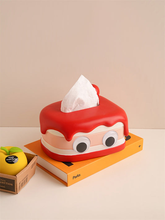 Whimsical Red Cake-Shaped Tissue Box - Fun Desktop Decorating Ideas