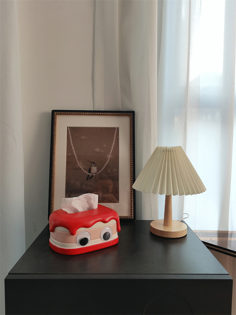 Whimsical Red Cake-Shaped Tissue Box - Fun Desktop Decorating Ideas