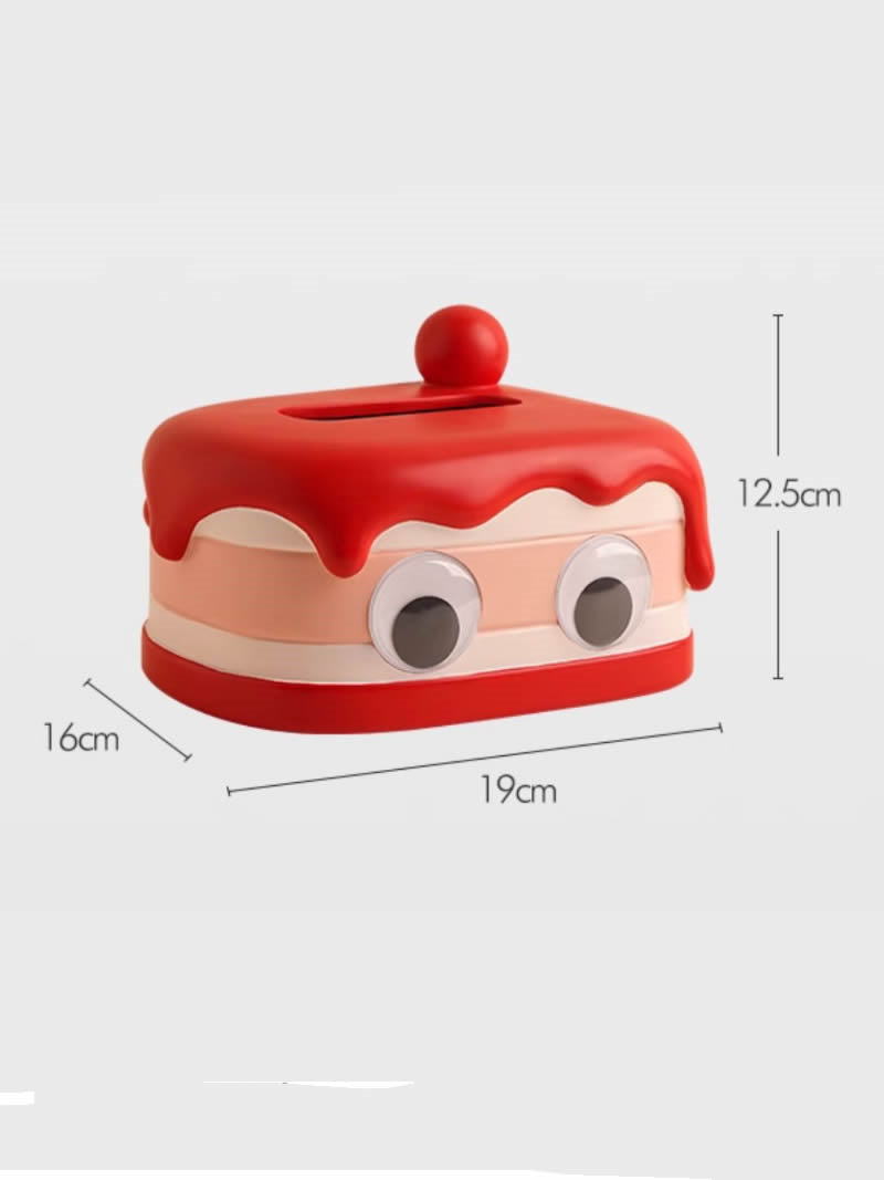 Whimsical Red Cake-Shaped Tissue Box - Fun Desktop Decorating Ideas
