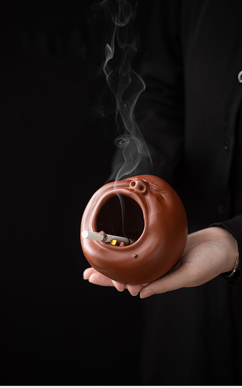 Whimsical Yawning Mouth Ceramic Ashtray - Quirky & Functional Home Decor
