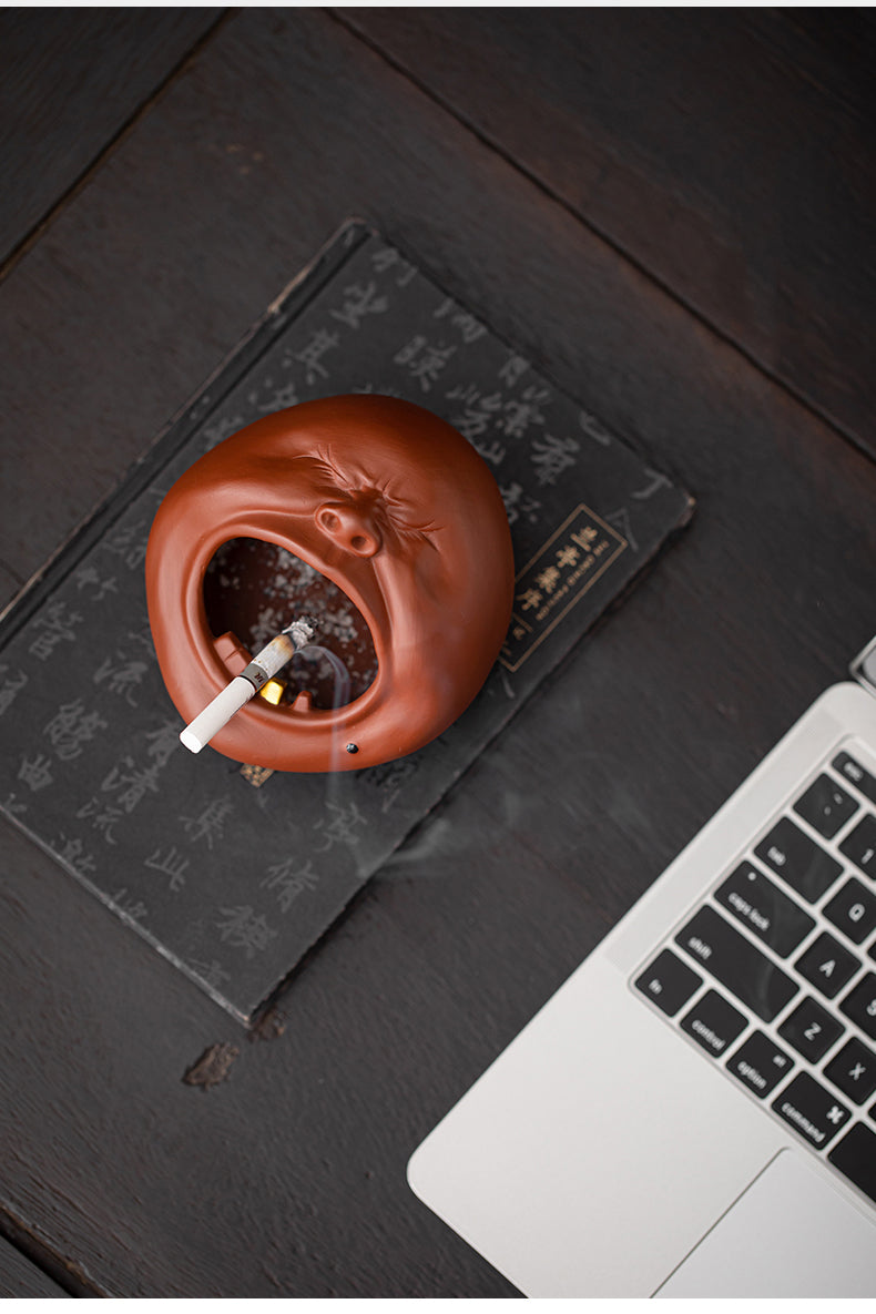 Whimsical Yawning Mouth Ceramic Ashtray - Quirky & Functional Home Decor